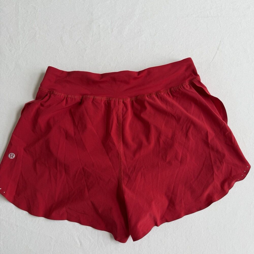 Lululemon Fast and Free High-Rise Classic-Fit Split Short 3" Lined Red Glow sz 6